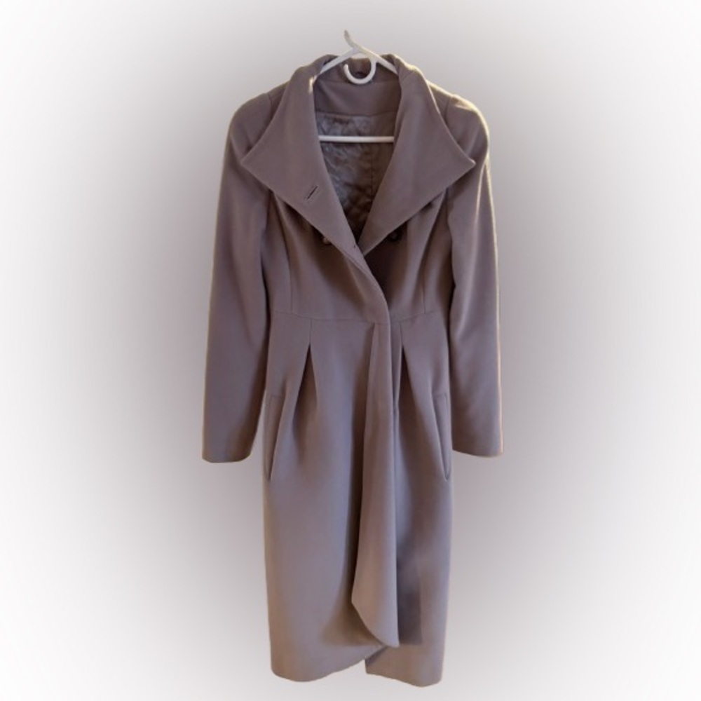 KENT COLLECTION Mauve Gray Asymmetrical Long Coat